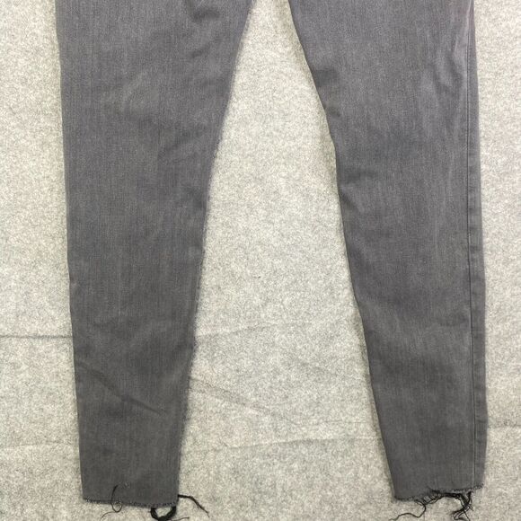 MadeWell 10' HIGH-RISE Skinny Jeans 27 Gray Faded Raw Hem - Picture 14 of 14